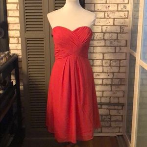 Sweetheart strapless chiffon dress w corset back